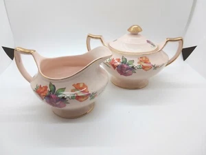 Sebring Royal China Co Royal Beige Ware Sweetpea SEBSWP 3Z1 Cream-Sugar Set - Picture 1 of 8