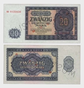 Germany - 1955 - 20 Mark - MUSTER - S/N : AA 0123456 - "aUNC+"  #CO4463 - Picture 1 of 7