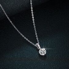1ct Pendant Necklace White Gold VVS1 D Lab-Created Engagement Diamond Test Pass