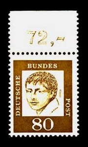BUND bed. Deutsche (y) 80 Pf. **, Mi. 359 - mit Oberrand - Picture 1 of 1