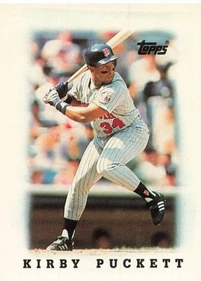 KIRBY PUCKETT 1988 TOPPS MAJOR LEAGUE LEADERS MINI #23 - Image 1 of 2