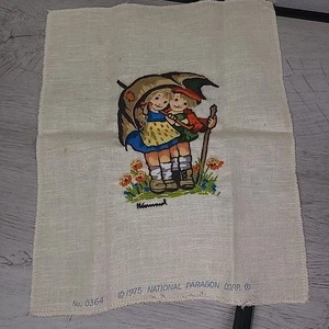 Paragon Handarbeit Stickerei Nadelspitze Hummel Mädchen Junge Regenschirm Leinen Vintage - Bild 1 von 6
