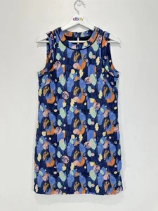 Marcs Silk Mini Dress Women AU 8 Blue Abstract Print Lined Sleeveless - Picture 1 of 10