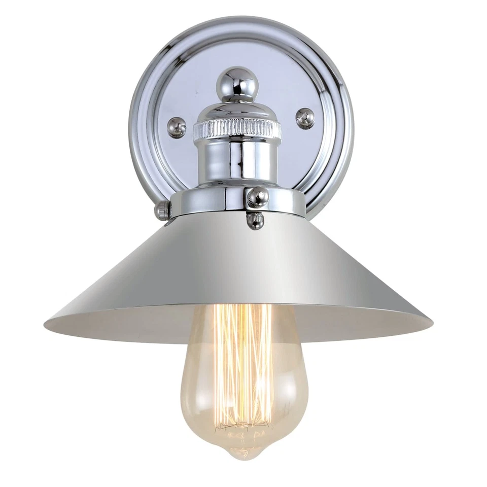 Jonathan Y June 7.75 In. Metal Shade Chrome Sconce JYL7423A