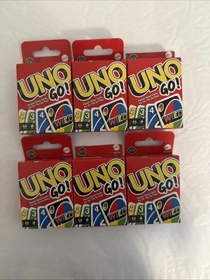 6 PACK BULK UNO Go Mini Card Game Travel Pocket Sized Cards Mattel New Free S/H - Image 1 of 4
