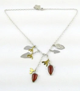 RLM Studio Andy Warhol Sterling Silver Brass Carnelian SWEET Necklace 19.5g 18In - Picture 1 of 12