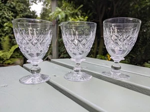 3 x Tudor Crystal Water Goblets or Wine Glasses 4¾ inch - Signed - Burleigh Cut - Picture 1 of 7