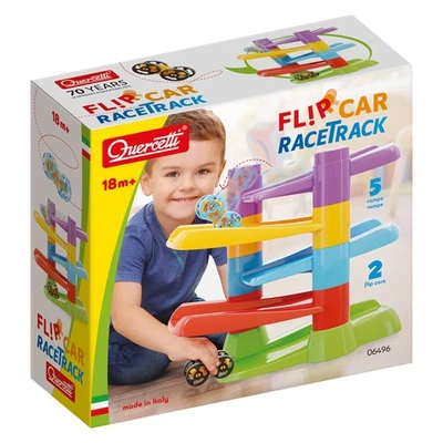 Quercetti Flip Car Race Track Racing Cars Ramps Easy Assemble Childrens Toy 18m+ - Image 1 of 4