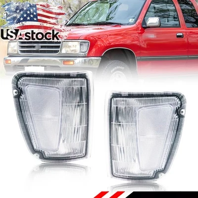 2X Lente Cromada Transparente Luz de Sinal de Estacionamento Canto Frontal para 1993-1998 Toyota T100 - Imagem 1 de 4