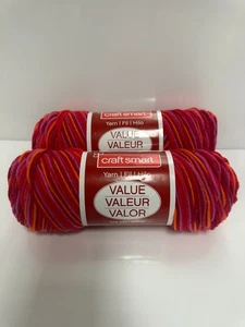 Hilo Craftsmart Value multicolor 244 yardas rojo, rosa, naranja sangría 244 yardas 5 oz - Imagen 1 de 4