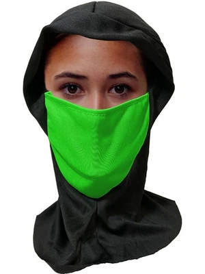 Ninja Hood With Green Fabric Mask Costume Accessory - Image 1 of 2