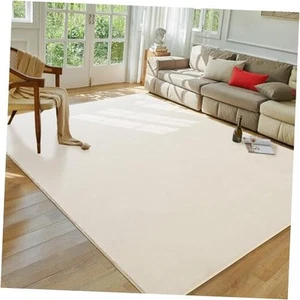 Washable Living Room Rug, 5x7 Creamy White Area Rugs for Bedroom, Soft Fluffy - Picture 1 of 7
