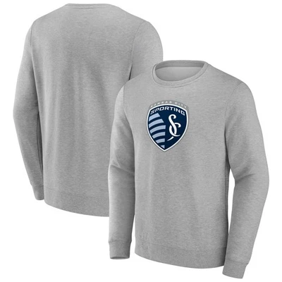Men's Heather Gray Sporting Kansas City Logo Pullover Sweatshirt - Image 1 of 3