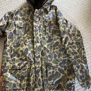 American Clearwater Prairie Jacke Herren M braun Duck Camo wasserdicht Mantel Kapuze - Bild 1 von 8