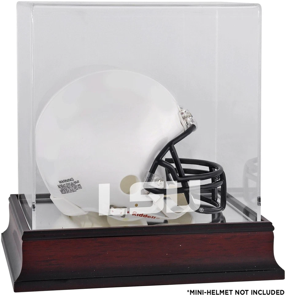 LSU Tigers Mahogany Mini Helmet Logo Display Case with Mirror Back - Image 1 of 1