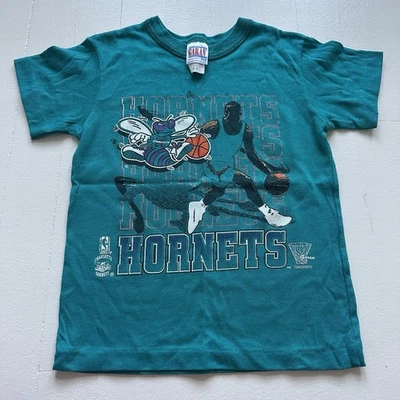 Camiseta Vintage Charlotte Hornets NBA Juvenil Talla 4 Pequeña 1994 Foto 1 de 4
