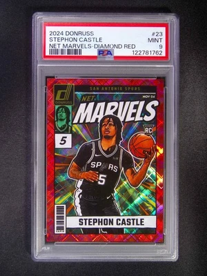 2024-25 Donruss Stephon Castle #23 RC Rookie Net Marvels Diamond Red /75 PSA 9 - Image 1 of 2