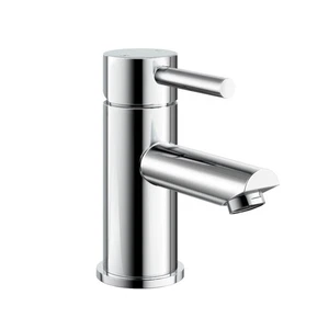 Bad Waschtischarmatur mit Ablaufgarnitur Modern Chrom Wasserhahn Rundhebel Mono Mischbatterie - Bild 1 von 4