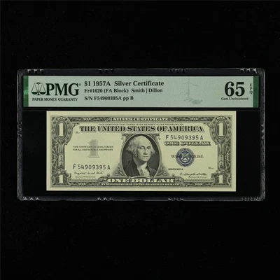 1957A Silver Certificate 1 Dollar Fr#1620 PMG 65 EPQ Gem UNC - Image 1 of 4