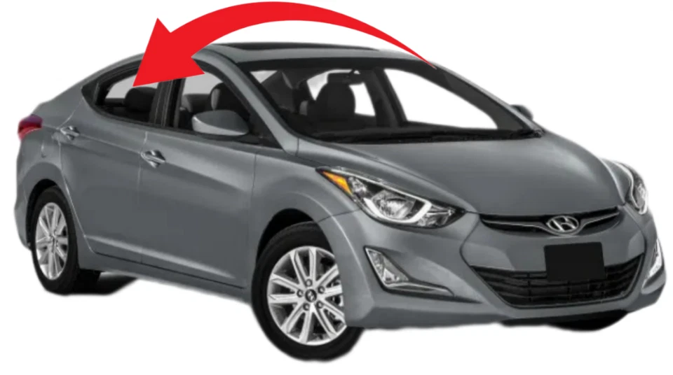 Fits 2011-2016 Hyundai Elantra Sedan Passenger Right Side Rear Door Window Glass - Image 1 of 1
