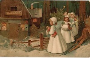 Alte AK Vintage Mädchen und Spielzeugpuppen (907) - Bild 1 von 2