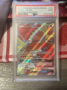 PSA Mint 9 2017 Pokemon Sun & Moon Ho-oh GX Full Art Burning Shadows - Picture 1 of 1
