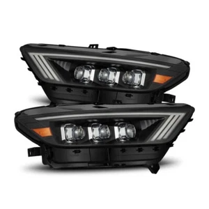 For 2015-17 Ford Mustang 18-22 Shelby GT350 GT500 Black LED Headlights AlphaRex - Picture 1 of 14