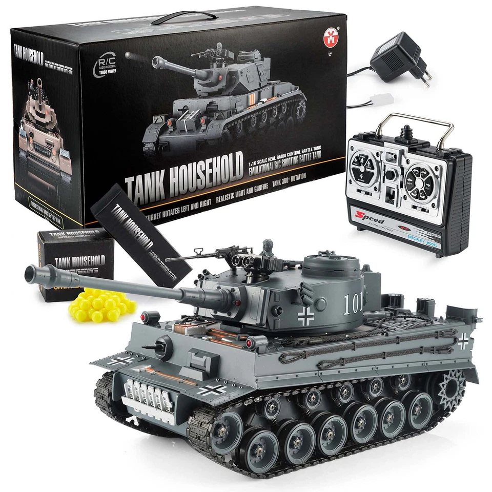 Ferngesteuerter RC Panzer German Tiger I R/C ferngesteuert Modellbau 1:16 RTR - Bild 1 von 4