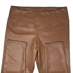 Bagatelle Collection XL 34x29 Brown Faux Leather Women's Leggings - Picture 1 of 7