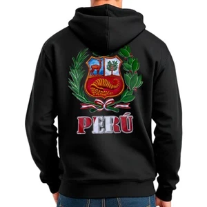Neu Wappen Schild Peruanisch Patriotisch Herren Hoodie Sweatshirt - Bild 1 von 9