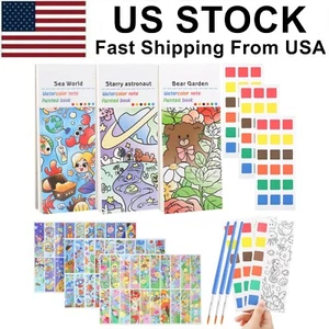 60Pages Watercolour Colouring Book 3Themes Watercolour Colouring Book Children - Picture 1 of 8