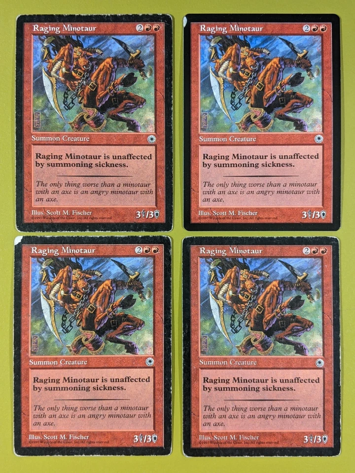 Raging Minotaur x4 Portal 4x Playset Magic the Gathering MTG - Image 1 of 1