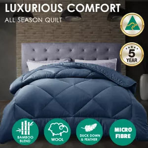 All Size Wool/Bamboo/Duck Down Goose/Microfibre Quilt Doona Duvet Summer Winter - Picture 1 of 27