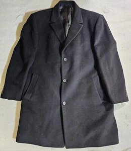 Chaps Ralph Lauren Signature Wool Blend Single Breasted Overcoat Men's Size 46 R - Picture 1 of 11