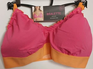 Nobo No Boundaries Bralette Plus Size XXL 2XL Pink Bra Seamless Removable Pads - Picture 1 of 5