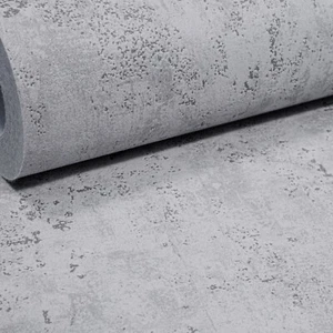 Plain Grey Concrete Effect Wallpaper Textured Paste The Wall Free Match Vinyl - Picture 1 of 8