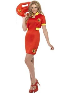 Womens Sexy Baywatch Beach Lifeguard Beach Patrol 90's Fancy Dress Costume - Picture 1 of 5