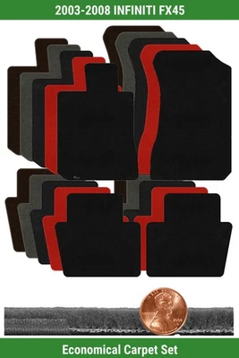 Juego de alfombrillas Velourtex personalizadas para Infiniti FX45 2003-2008 (4 piezas) #T1T Foto 1 de 4
