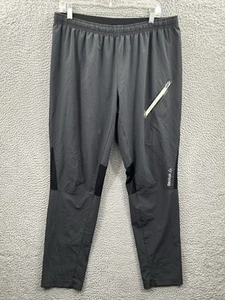 Reebok Pants Mens XL Gray Black Windbreaker Ankle Zip Woven Track Pant Adult - Picture 1 of 17