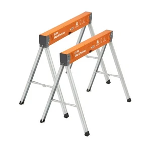 Workhorse XT Saw Horses 2 Pack Folding Heavy Duty Sawhorse Pair with Adjustab... - Picture 1 of 8