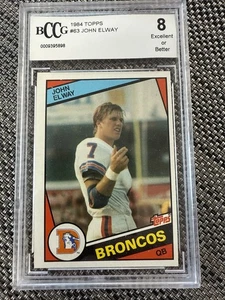 1984 Topps - #63 John Elway rookie bccg Beckett grade 8 - Picture 1 of 11