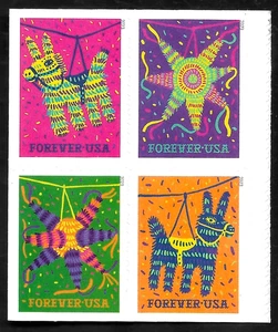 PINATAS GEBURTSTAGSFEIER 2023 US #5812-5815 MXF 4 FOREVER BRIEFMARKEN BLOCKSATZ - Bild 1 von 4
