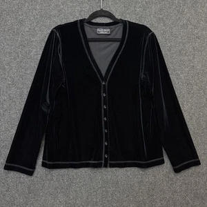VTG Black Velvet 2-Piece Sleeveless Tank And Cardigan Goth Witch - Picture 1 of 6
