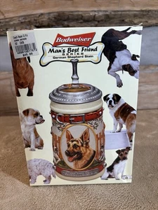 Anheuser Busch Man's Best Friend  Budweiser Beer Stein CS458 German Shepherd New - Picture 1 of 12