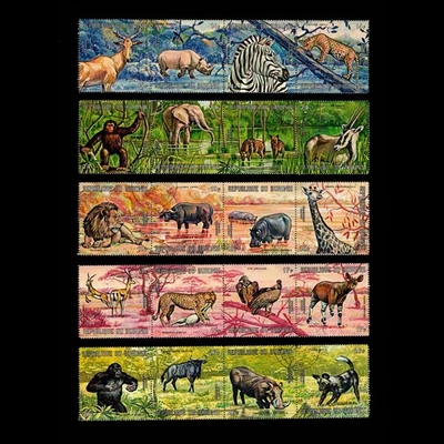 Burundi, Scott C146-C150, animales, 1971, usado, 111398 Foto 1 de 2