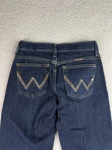 Wrangler Q-Baby Jeans Dark Wash WRQ25ST No Gap MidRise Boot Size 27x34 Stretch - Picture 1 of 11
