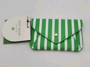 Neu Kate Spade New York x Target Umschlag Kartenetui Streifen grün - Bild 1 von 4