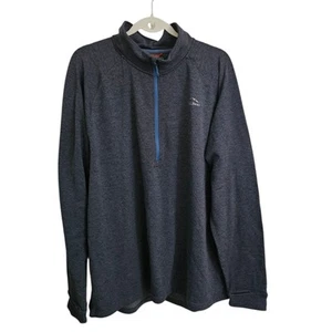LL Bean Sweater Mens XL Tall Gray Adventure Grid Fleece Quarter-Zip Slightly Fit - Imagen 1 de 9