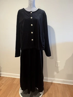 Vestido Vintage DIANE VON FURSTENBERG THE COLOR AUTHORITY Preto Veludo Anos 3X Anos 90 Ano Novo - Imagem 1 de 4