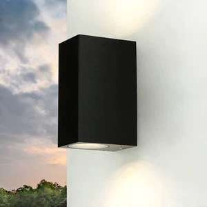 Außenlampe Up Down Schwarz Aluminium GU10 IP44 Haus Garten Modern Wandlampe - Bild 1 von 9